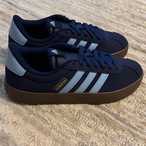 Adidas VL Court 3.0 Navy and Light Blue Low-Top Sneakers